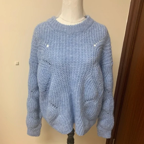 Blue knitted jumper, Barely worn - Picture 1 of 3